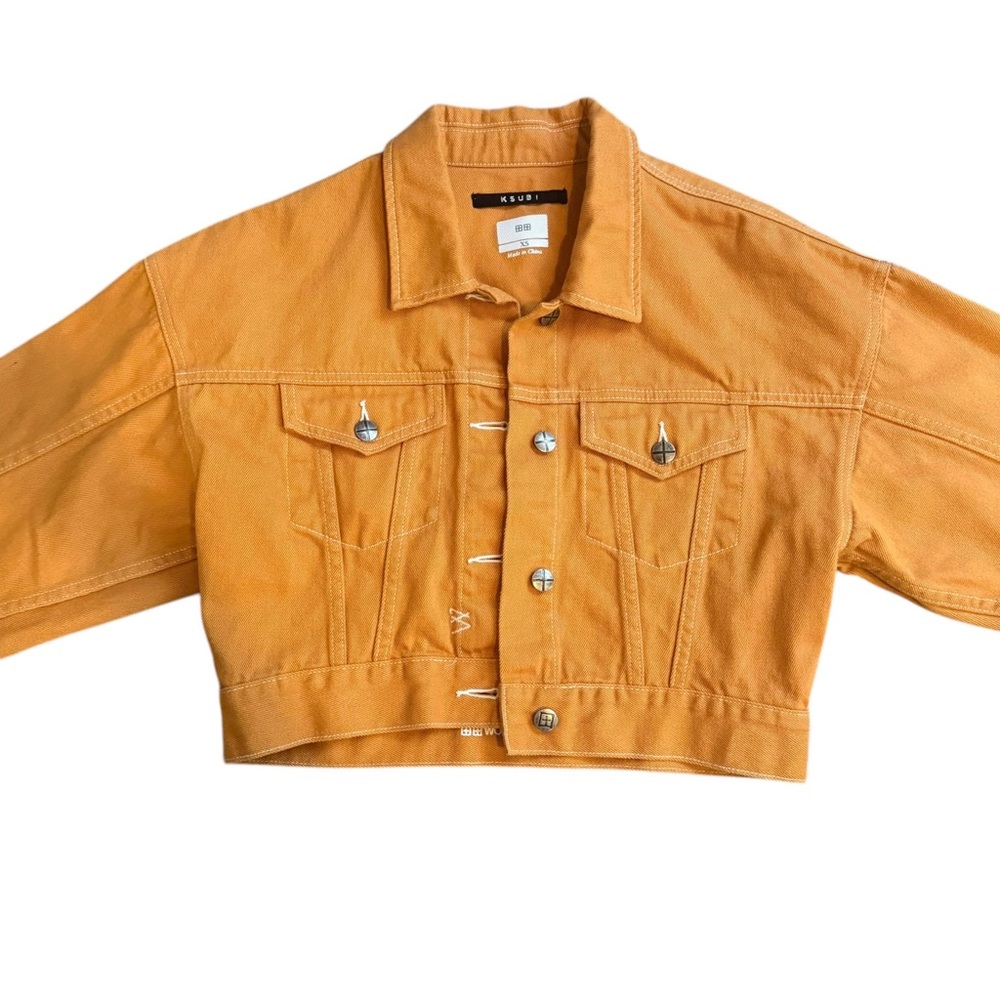 Ksubi World Tour Collection Billie Cropped 80’s Style Denim Jacket Size XS - Picture 4 of 13